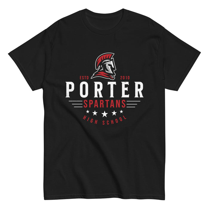 Porter High School Spartans Black Classic Unisex T-shirt 217