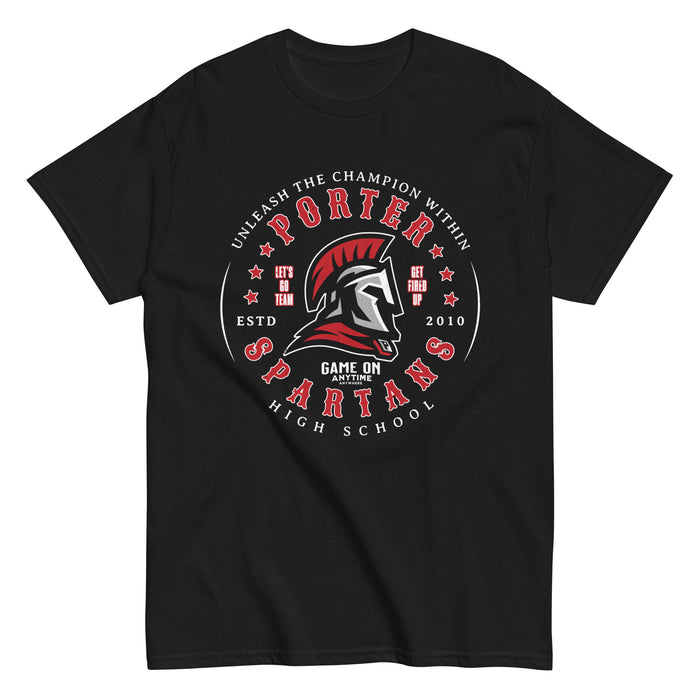Porter High School Spartans Black Classic Unisex T-shirt 214