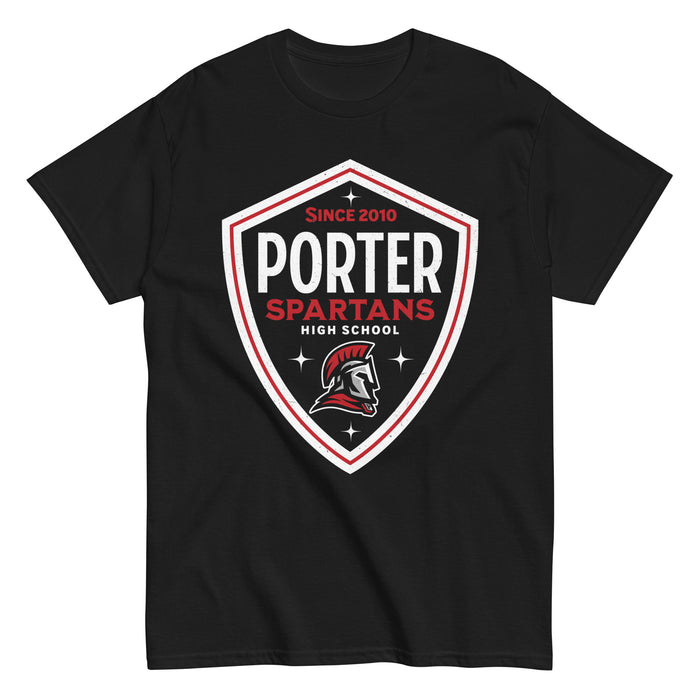 Porter High School Spartans Black Classic Unisex T-shirt 225