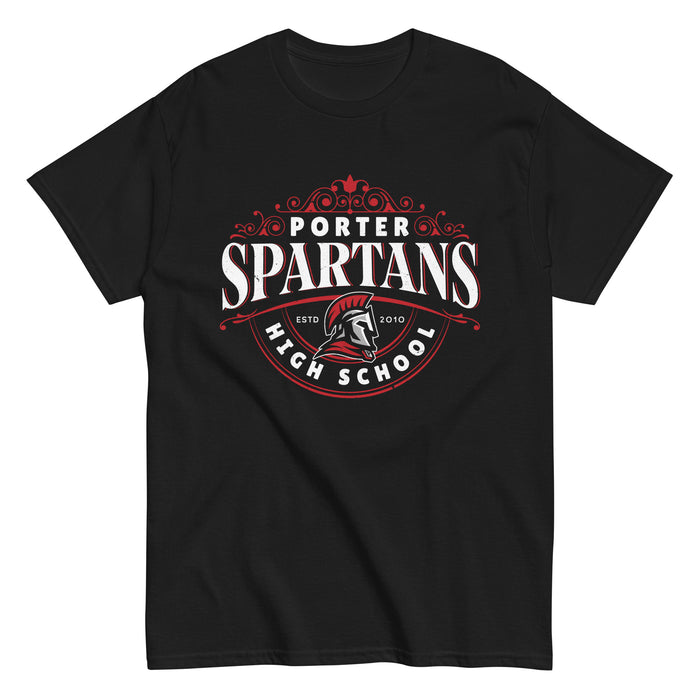 Porter High School Spartans Black Classic Unisex T-shirt 211