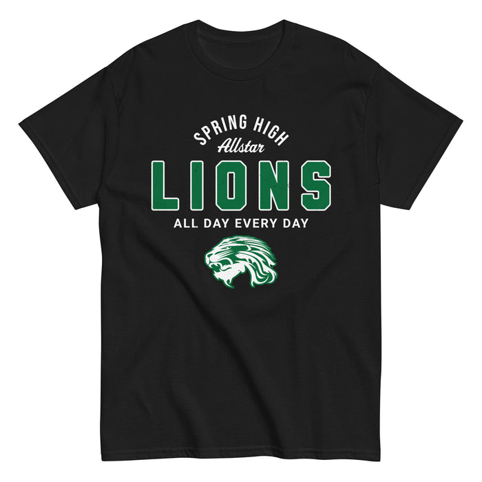 Spring High School Lions Black Classic Unisex T-shirt 040