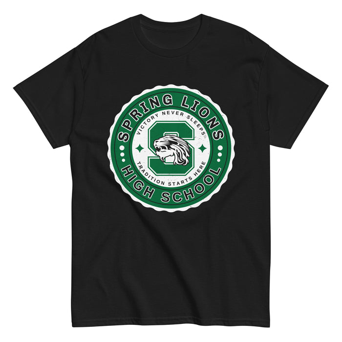 Spring High School Lions Black Classic Unisex T-shirt 216