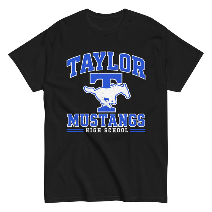 Taylor High School Mustangs Black Classic Unisex T-shirt 060