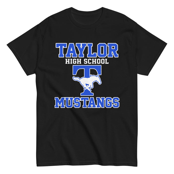Taylor High School Mustangs Black Classic Unisex T-shirt 006