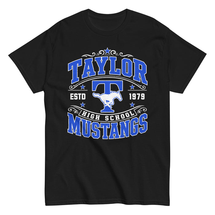 Taylor High School Mustangs Black Classic Unisex T-shirt 030