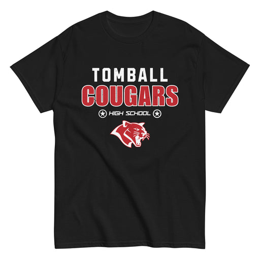 Tomball High School Cougars Classic Unisex Black T-shirt 003