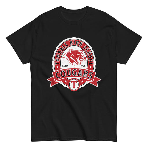 Tomball High School Cougars Classic Unisex Black T-shirt 212
