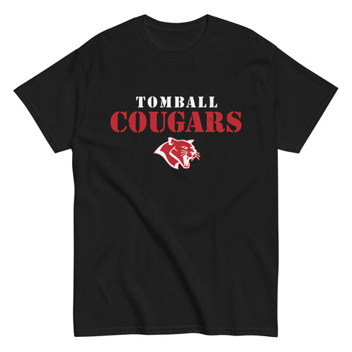 Tomball High School Cougars Classic Unisex Black T-shirt 017