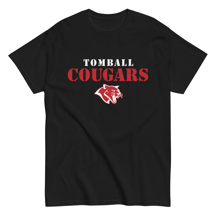 Tomball High School Cougars Classic Unisex Black T-shirt 017