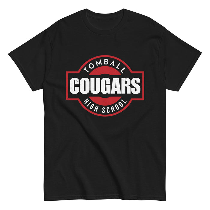 Tomball High School Cougars Classic Unisex Black T-shirt 011