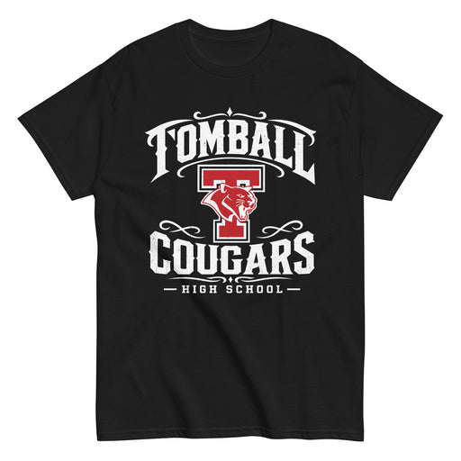 Tomball High School Cougars Classic Unisex Black T-shirt 022