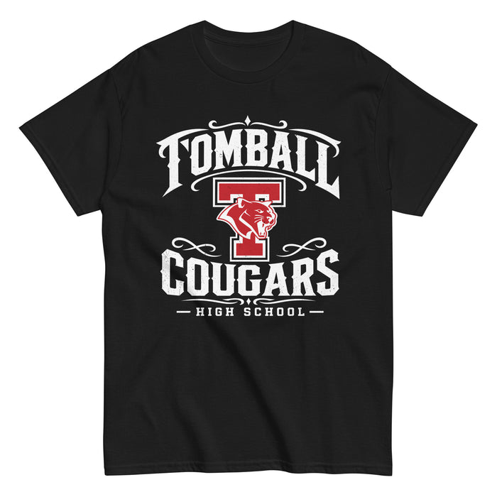 Tomball High School Cougars Classic Unisex Black T-shirt 022