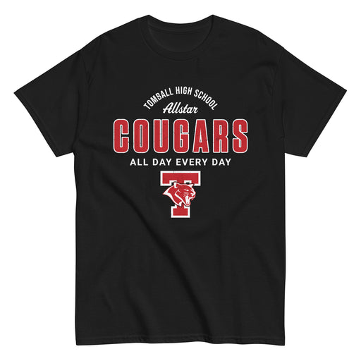 Tomball High School Cougars Classic Unisex Black T-shirt 040