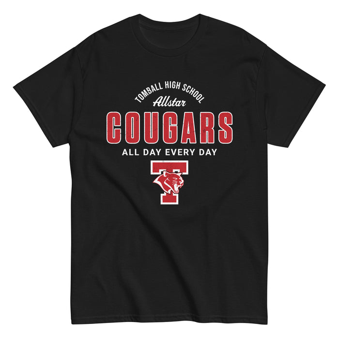 Tomball High School Cougars Classic Unisex Black T-shirt 040