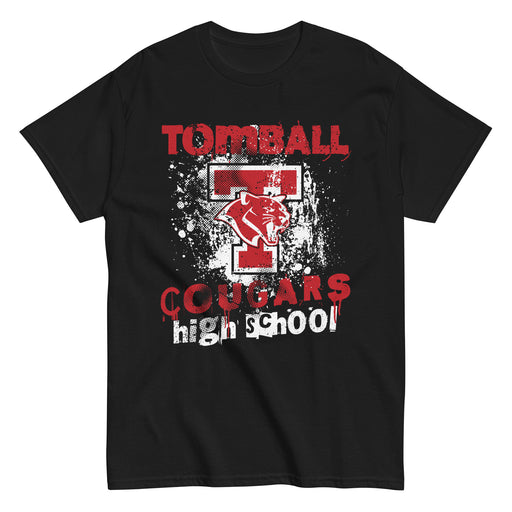 Tomball High School Cougars Classic Unisex Black T-shirt 205