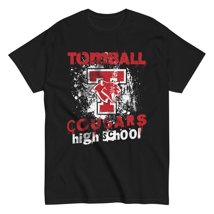 Tomball High School Cougars Classic Unisex Black T-shirt 205