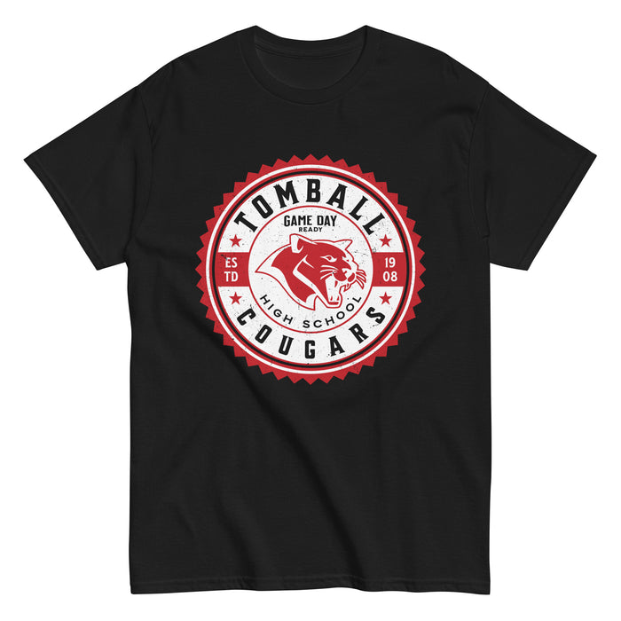 Tomball High School Cougars Classic Unisex Black T-shirt 203