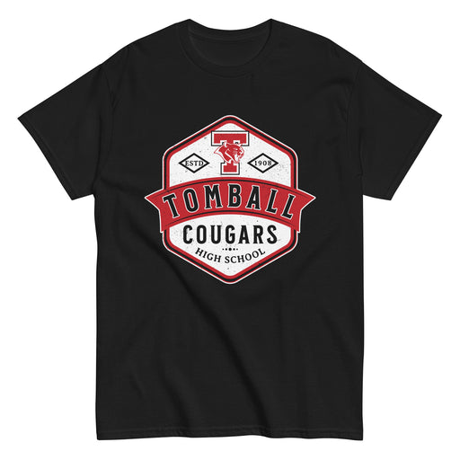 Tomball High School Cougars Classic Unisex Black T-shirt 209