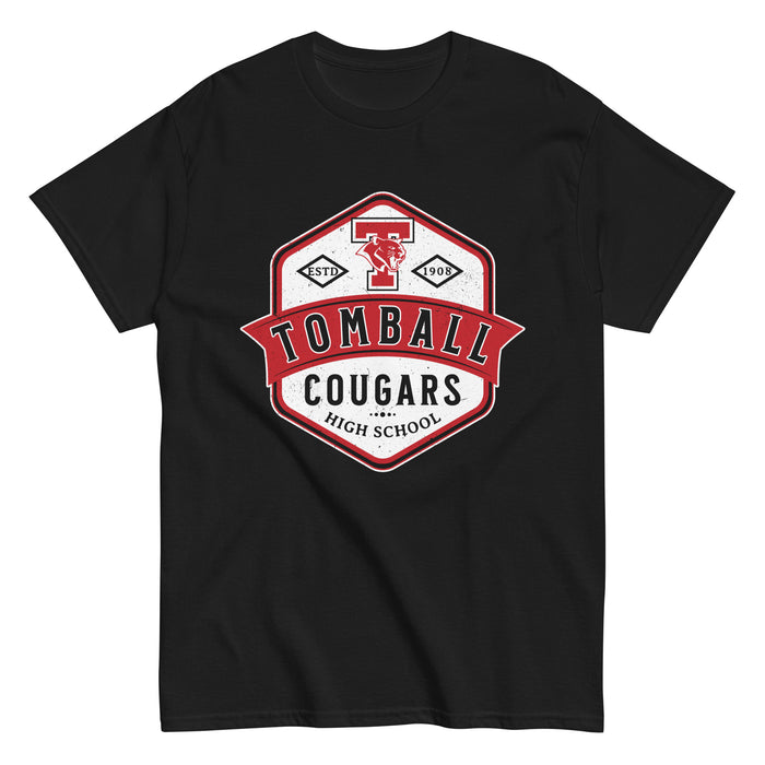 Tomball High School Cougars Classic Unisex Black T-shirt 209