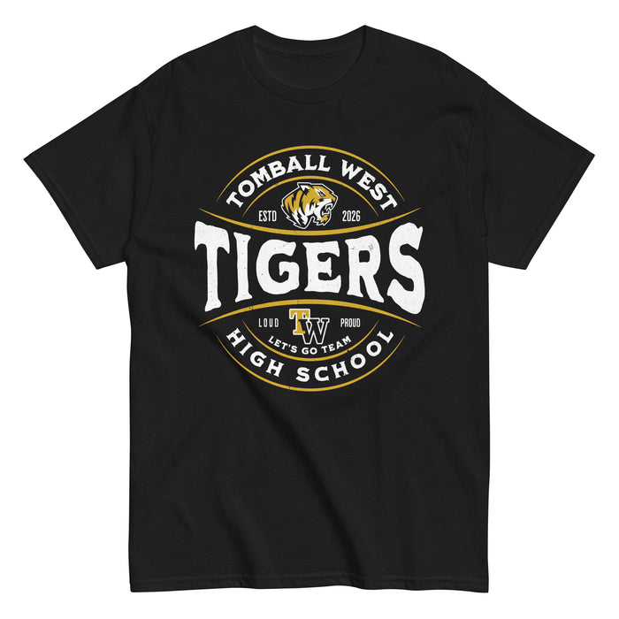 Tomball West High School Tigers Black Classic Unisex T-shirt 218