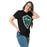 Woman wearing Reagan High School Rattlers Black Classic Unisex T-shirt 225