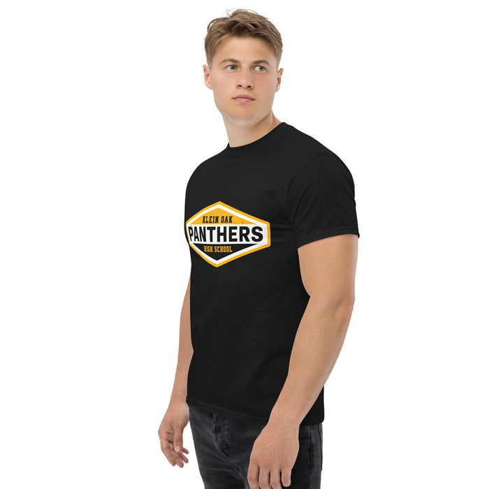 Side view of Klein Oak High School Panthers Classic Unisex Black T-shirt 009