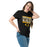 Woman wearing Klein Oak High School Panthers Classic Unisex Black T-shirt 098