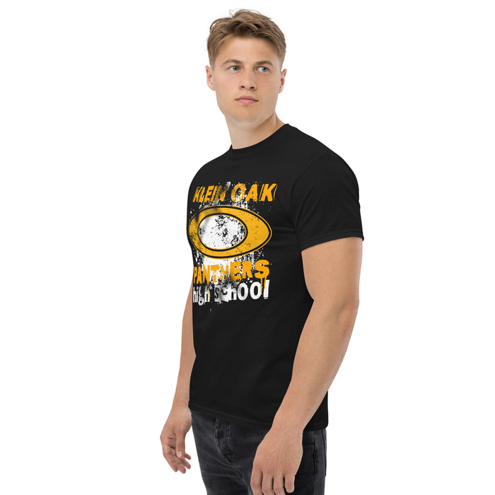 Side view of Klein Oak High School Panthers Classic Unisex Black T-shirt 205