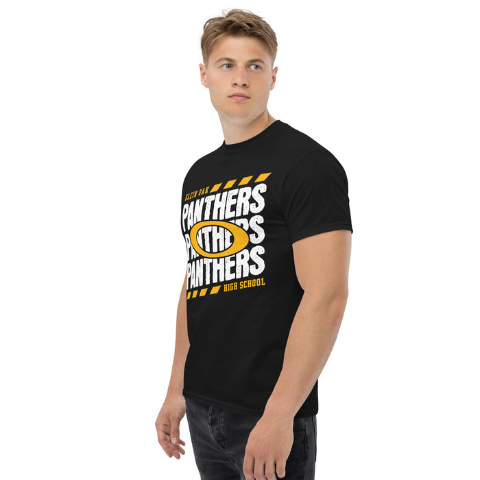 Side view of Klein Oak High School Panthers Classic Unisex Black T-shirt 223