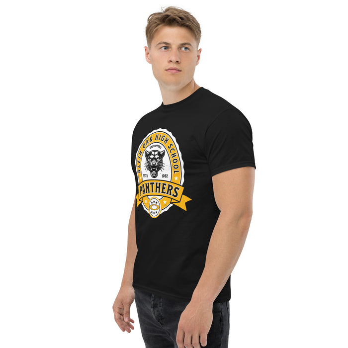 Side view of Klein Oak High School Panthers Classic Unisex Black T-shirt 212