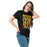 Woman wearing Klein Oak High School Panthers Classic Unisex Black T-shirt 236