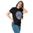Woman wearing Hebron High School Hawks Black Classic Unisex T-shirt 220