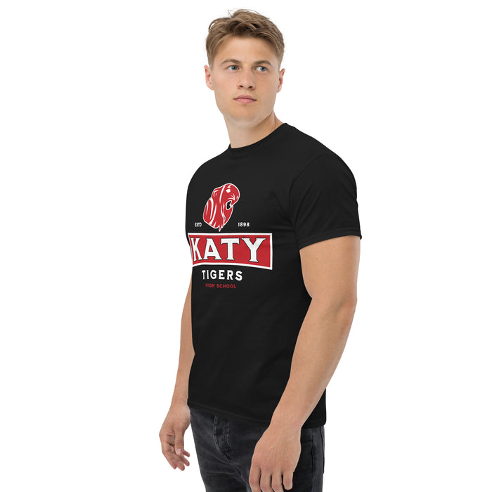 Man wearing Katy High School Tigers Black Classic Unisex  T-shirt 202