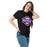 Woman wearing Morton Ranch High School Mavericks Black Classic Unisex T-shirt 011