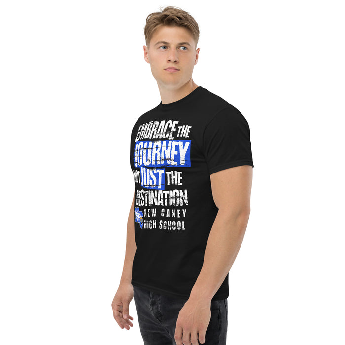 Man wearing New Caney High School Eagles Black Classic Unisex T-shirt 232