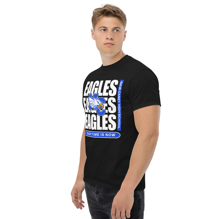 Man wearing New Caney High School Eagles Black Classic Unisex T-shirt 235