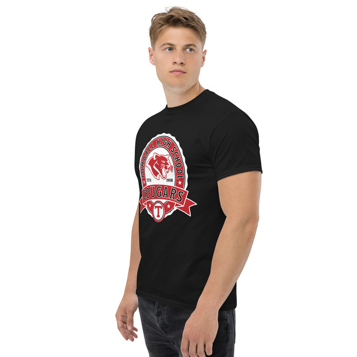 Man wearing Tomball High School Cougars Classic Unisex Black T-shirt 212