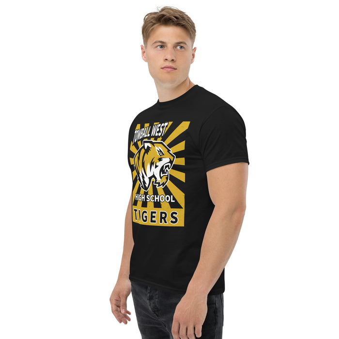 Man wearing Tomball West High School Tigers Black Classic Unisex T-shirt 226