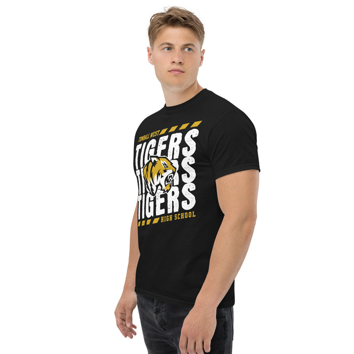 Man wearing Tomball West High School Tigers Black Classic Unisex T-shirt 223