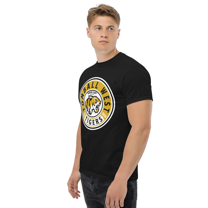 Man wearing Tomball West High School Tigers Black Classic Unisex T-shirt 220