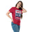 Woman wearing Tompkins High School Falcons Red Classic Unisex T-shirt 001