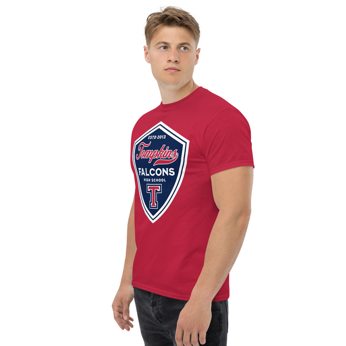 Side view of Tompkins High School Falcons Red Classic Unisex T-shirt 225