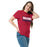 Woman wearing Tompkins High School Falcons Red Classic Unisex T-shirt 049