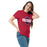 Woman wearing Tompkins High School Falcons Red Classic Unisex T-shirt 011