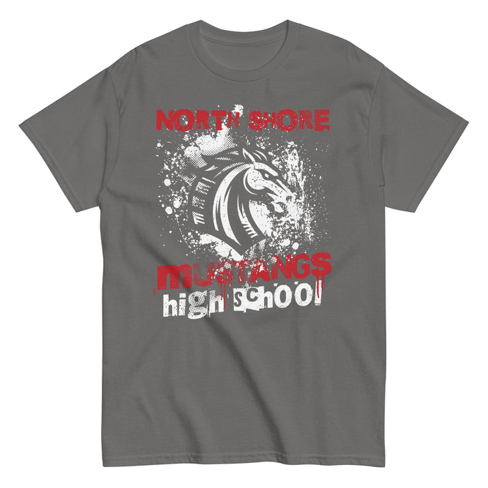 North Shore High School Mustangs Dark Grey Classic Unisex T-shirt 205