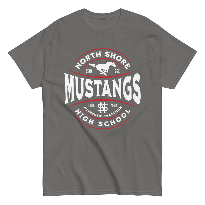 North Shore High School Mustangs Dark Grey Classic Unisex T-shirt 218