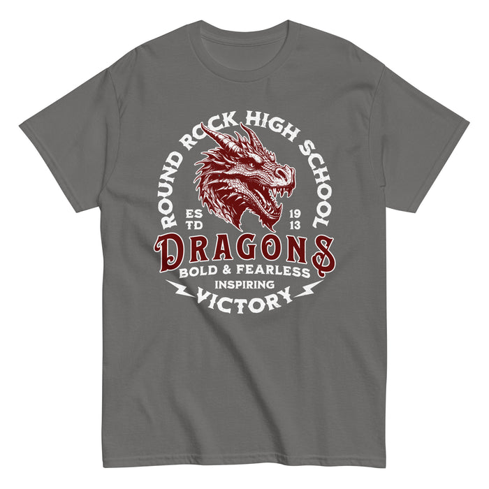 Round Rock High School Dragons Dark Grey Classic Unisex T-shirt 206