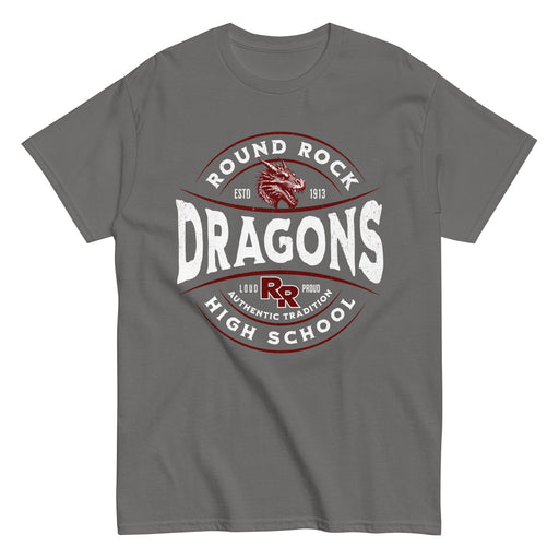 Round Rock High School Dragons Dark Grey Classic Unisex T-shirt 218