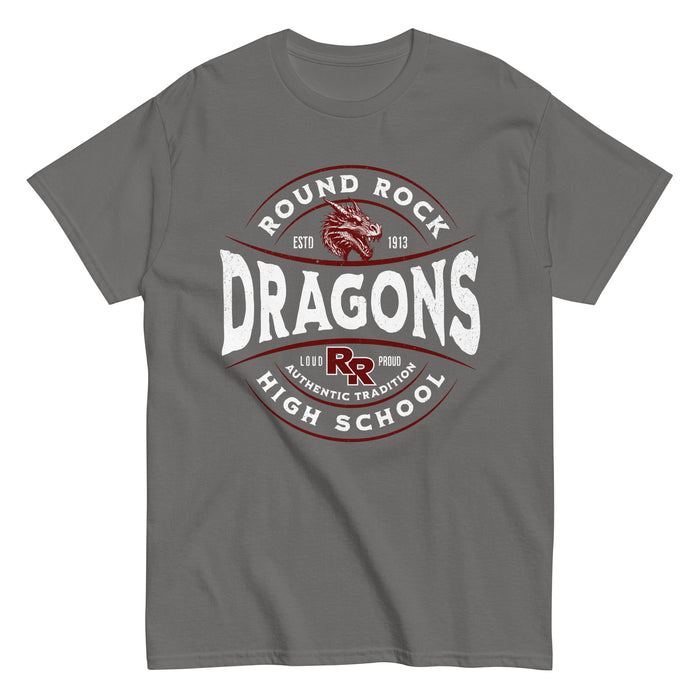 Round Rock High School Dragons Dark Grey Classic Unisex T-shirt 218