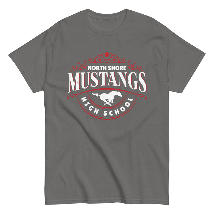 North Shore High School Mustangs Dark Grey Classic Unisex T-shirt 211